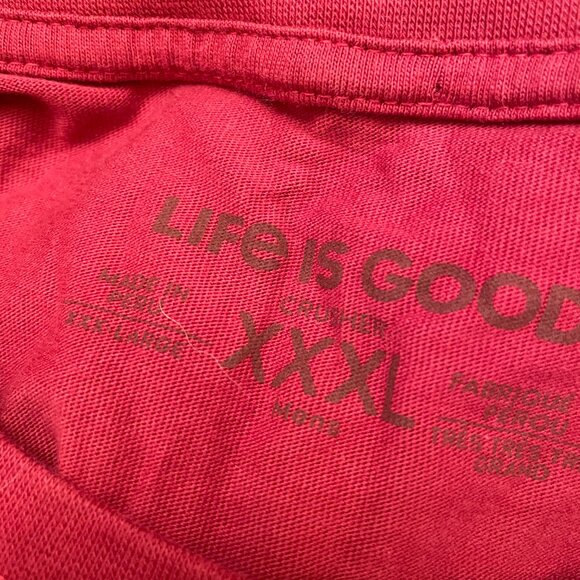Life is Good Cranberry Red Old Fashioned Christmas Spirit SS Tee size XXXL - Picture 2 of 3